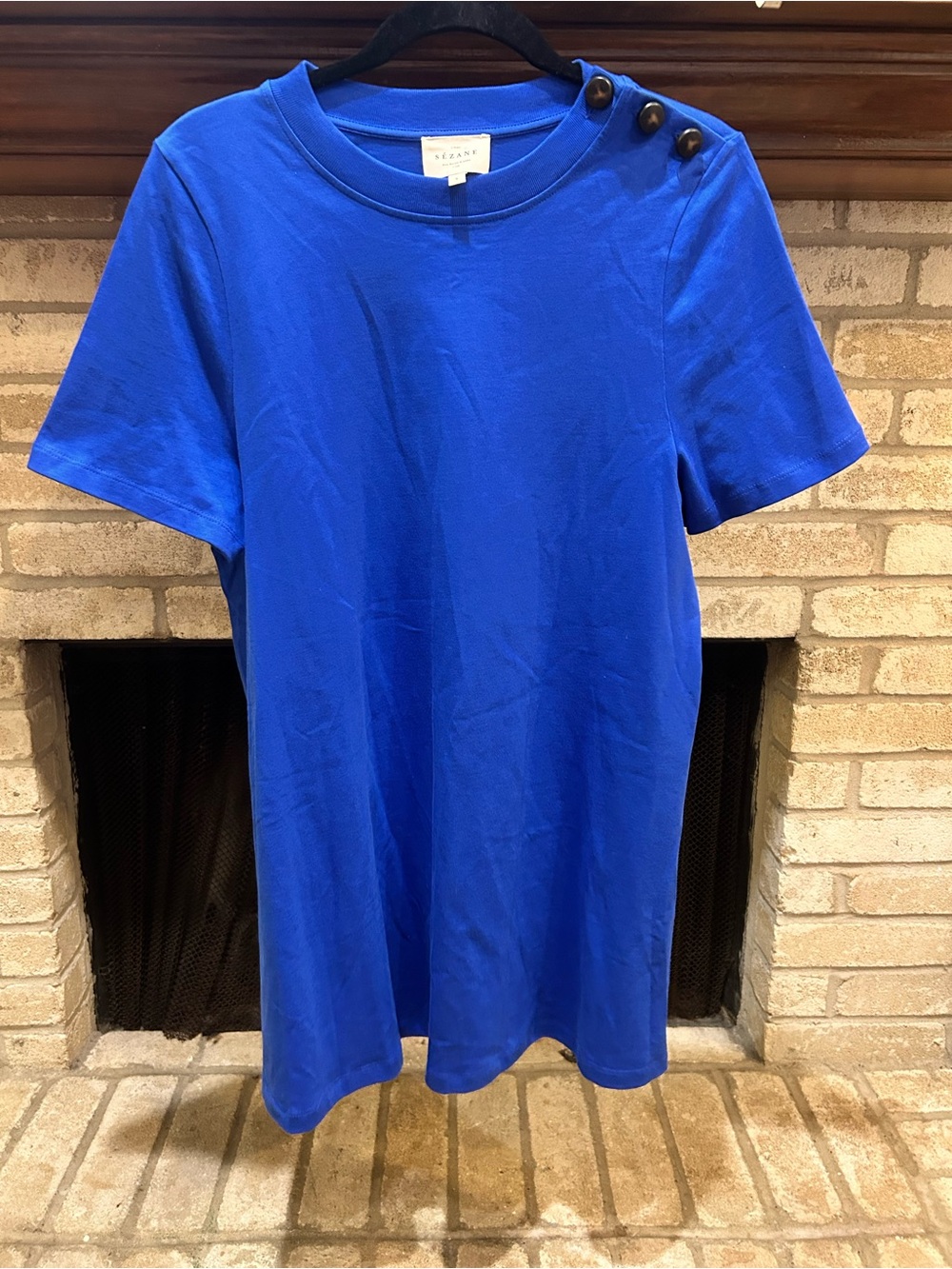 Sézane Bold Royal Blue Crewneck T-Shirt Dress EUC